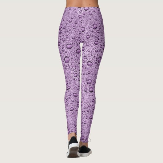 Lila Wassertröpfchen Leggings (Rückseite)