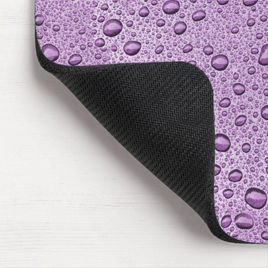 Lila Wassertröpfchen Mousepad (Ecke)