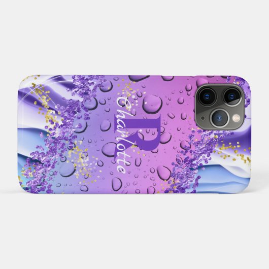 Lila Wassertropfen | Blue and White Ombre Case-Mate iPhone Hülle (Rückseite (Horizontal))