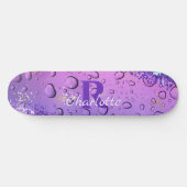 Lila Wassertropfen | Blue and White Ombre Skateboard (Horizontal)