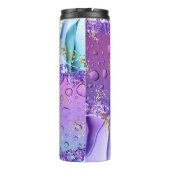 Lila Wassertropfen | Blue and White Ombre Thermosbecher (Rückseite)