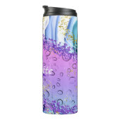 Lila Wassertropfen | Blue and White Ombre Thermosbecher (Nach rechts gedreht)