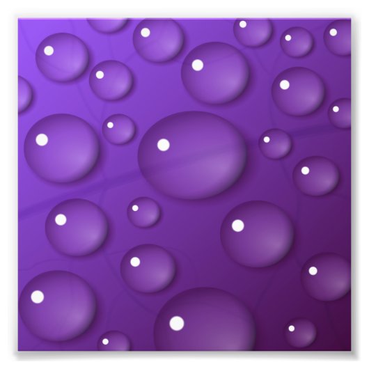 Lila Wassertropfmuster Fotodruck (Vorne)