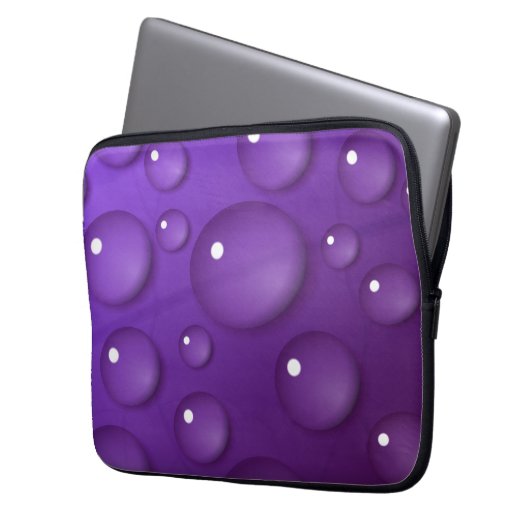 Lila Wassertropfmuster Laptopschutzhülle (Vorderseite Links)