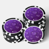 Lila Wassertropfmuster Pokerchips (Stapel)