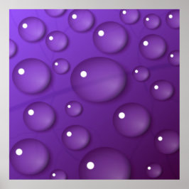 Lila Wassertropfmuster Poster