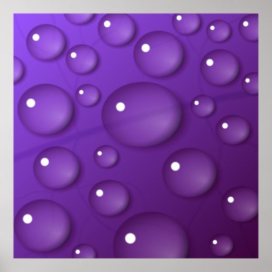 Lila Wassertropfmuster Poster (Vorne)
