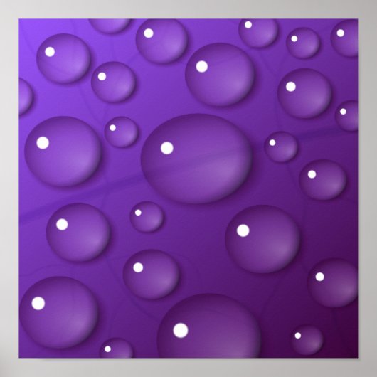 Lila Wassertropfmuster Poster (Vorne)