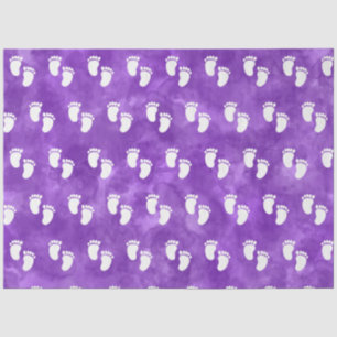 Lila Watercolor Baby Shooting Footprint Muster Seidenpapier