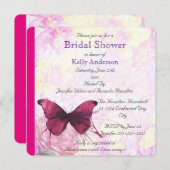 Lila Watercolor Butterfly-Brautparty Einladung (Vorne/Hinten)