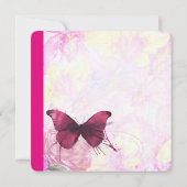Lila Watercolor Butterfly-Brautparty Einladung (Rückseite)