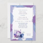 Lila Watercolor Crystal Brautparty 3963 Einladung (Vorderseite)