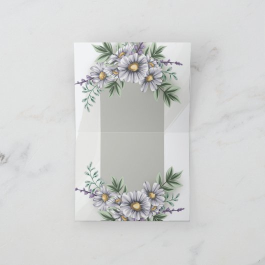 Lila Watercolor Daisy Vielen Dank Dankeskarte (Innenseite)