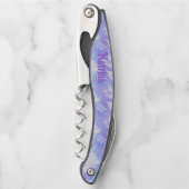 Lila Watercolor-Design Personalisiert Kellnermesser (Vorderseite)