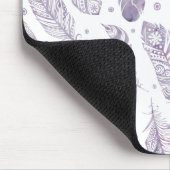 Lila Watercolor-Feder-Stammes- Muster Mousepad (Ecke)