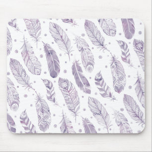 Lila Watercolor-Feder-Stammes- Muster Mousepad