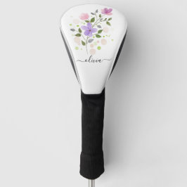 Lila WaterColor Floral Personalisiert stilvoll Golf Headcover