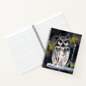 Lila Watercolor Forest Owl Persönliches Journal Notizblock (Innenseite)