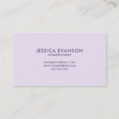 Lila Watercolor Hello Typografy Visitenkarte (Rückseite)