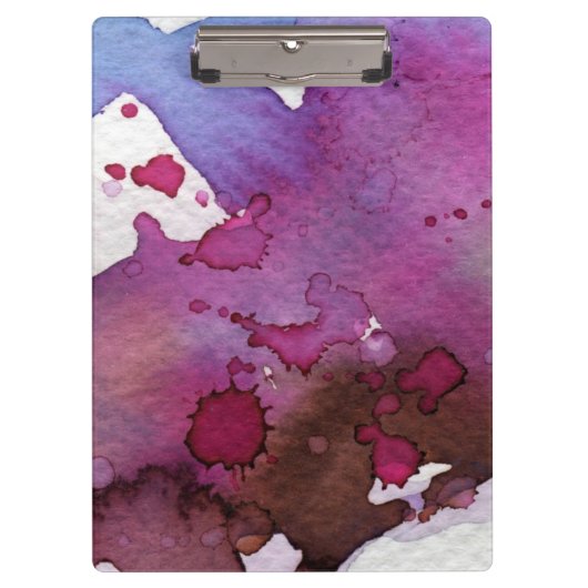 Lila Watercolor-Hintergrund Klemmbrett (Vorderseite)