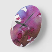 Lila Watercolor-Hintergrund Runde Wanduhr (Winkel)
