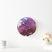 Lila Watercolor-Hintergrund Runde Wanduhr (Zuhause)