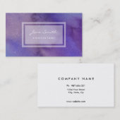 Lila Watercolor, hübsch, weiblich und abstrakt Visitenkarte (Vorne/Hinten)