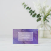 Lila Watercolor, hübsch, weiblich und abstrakt Visitenkarte (Stehend Vorderseite)