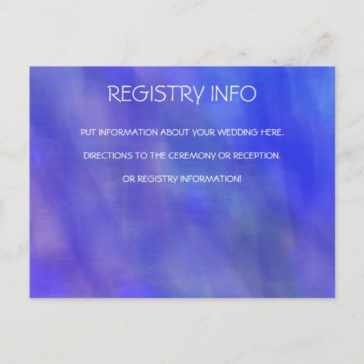 LILA WATERCOLOR-INFORMATIONS-KARTE POSTKARTE (Vorderseite)