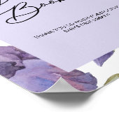 Lila Watercolor Iris Floral Guest Book Poster (Ecke)