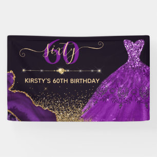 Lila Watercolor-Kleid Agat Geburtstag Banner