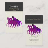 Lila Watercolor-künstlerisches Pferdelaufen Visitenkarte (Vorne/Hinten)