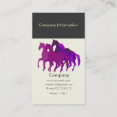 Lila Watercolor-künstlerisches Pferdelaufen Visitenkarte (Rückseite)