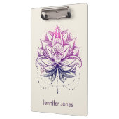 Lila Watercolor-Lotos-/Lilien-Blume Klemmbrett (Links)