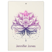 Lila Watercolor-Lotos-/Lilien-Blume Klemmbrett (Rückseite)