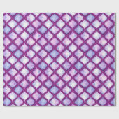 Lila Watercolor-Marokkaner Quatrefoil Geschenkpapier (Flach)