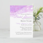 Lila Watercolor-musikalische Brautparty-Einladung Einladung (Stehend Vorderseite)