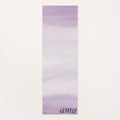 Lila Watercolor Ombre Personalisiert Yogamatte (Vorderseite)