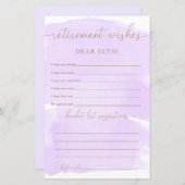 Lila Watercolor-Rentirement-Wünsche (Vorne/Hinten)