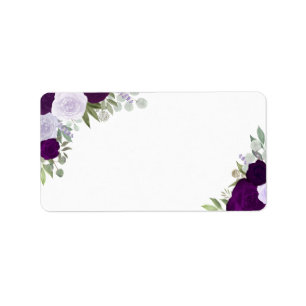 Lila Watercolor-Rose Blank-DIY-Hochzeitadresse Adressaufkleber