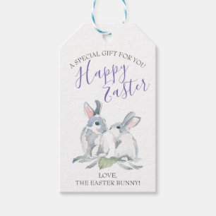 Lila Watercolor-Waldtiere Geschenkanhänger