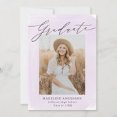 Lila Watercolor Wash 4 Foto Abschluss Ankündigung (Vorderseite)