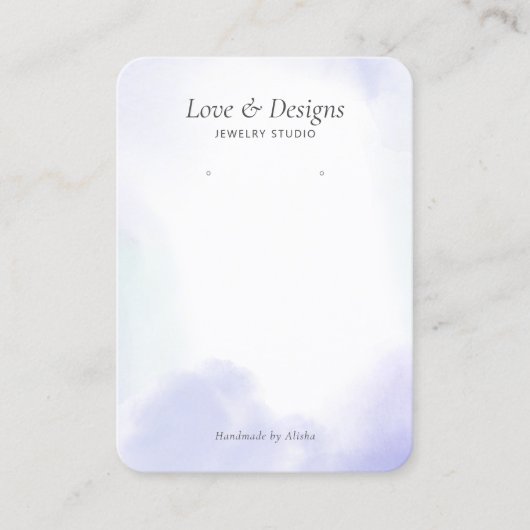 Lila Watercolor Wash Earring Juwelendisplay Visitenkarte (Vorderseite)