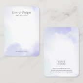 Lila Watercolor Wash Earring Juwelendisplay Visitenkarte (Vorne/Hinten)