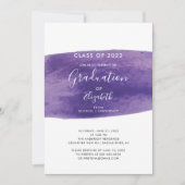 Lila Watercolor Wash Graduation Party - Einladung (Vorderseite)