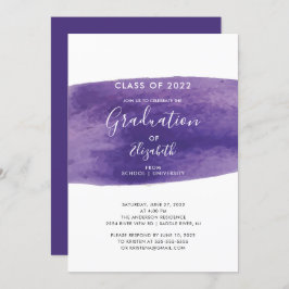 Lila Watercolor Wash Graduation Party - Einladung