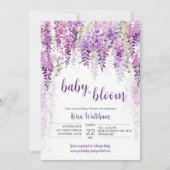 Lila Watercolor Wisteria Kinderdusche Einladung (Vorderseite)
