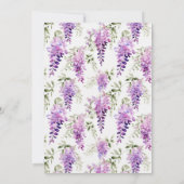 Lila Watercolor Wisteria Kinderdusche Einladung (Rückseite)