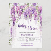 Lila Watercolor Wisteria Kinderdusche Einladung (Vorne/Hinten)