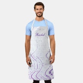 Lila Wave Künstlerisch Swirl Patterns Individuelle Schürze (Getragen)